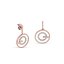 Pendientes circulares de plata rosa y circonitas